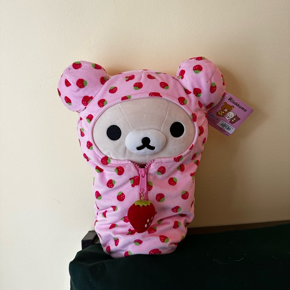 Korilakkuma San-X Original Strawberry Pattern Sleeping Bag Plush